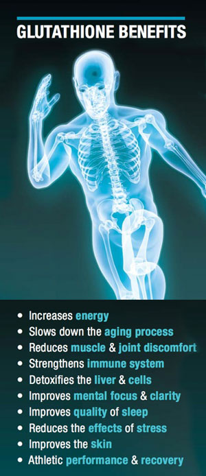 Glutathione has many health benefits including vitality and a strengthened immune system
